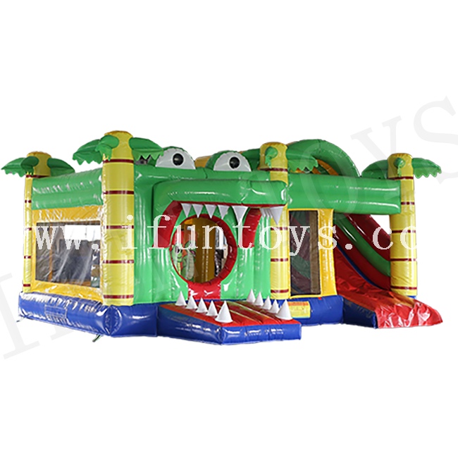 Crocodile Inflatable Jumping Bouncy Castle / Slide Combo for Kids
