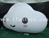 PVC Inflatable Cloud Balloon with Cute Smile Face Printing / Hanging White Cloud with LED Light for Event Party Decoration