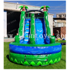 16ft Tall Marble Green Inflatable Palm Tree Water Slide Bouncer Slides with Pool for Kids And Adults