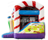 Candy Theme Inflatable Mini Bouncy Castle Sweet Candy Bouncer House Combo with Slide for Kids