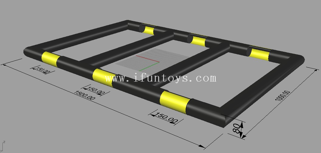 Hot sale 3 in 1 inflatable panna street soccer or panna football field or handball pitch for kids