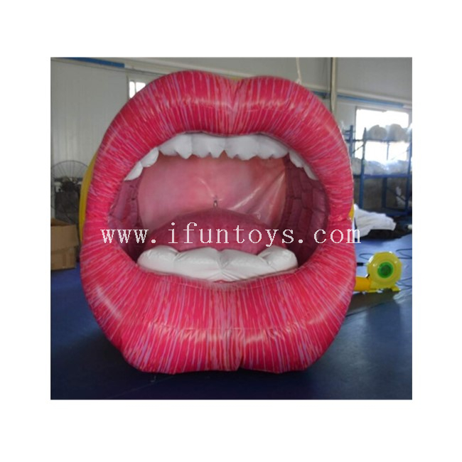 Stage decoraiton Big Inflatable Mouth Model / Red Inflatable Lip for Concert/Party Show/Event