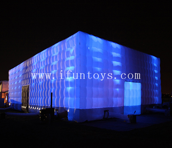 Giant outdoor LED lighting inflatable cube wedding party tent for event