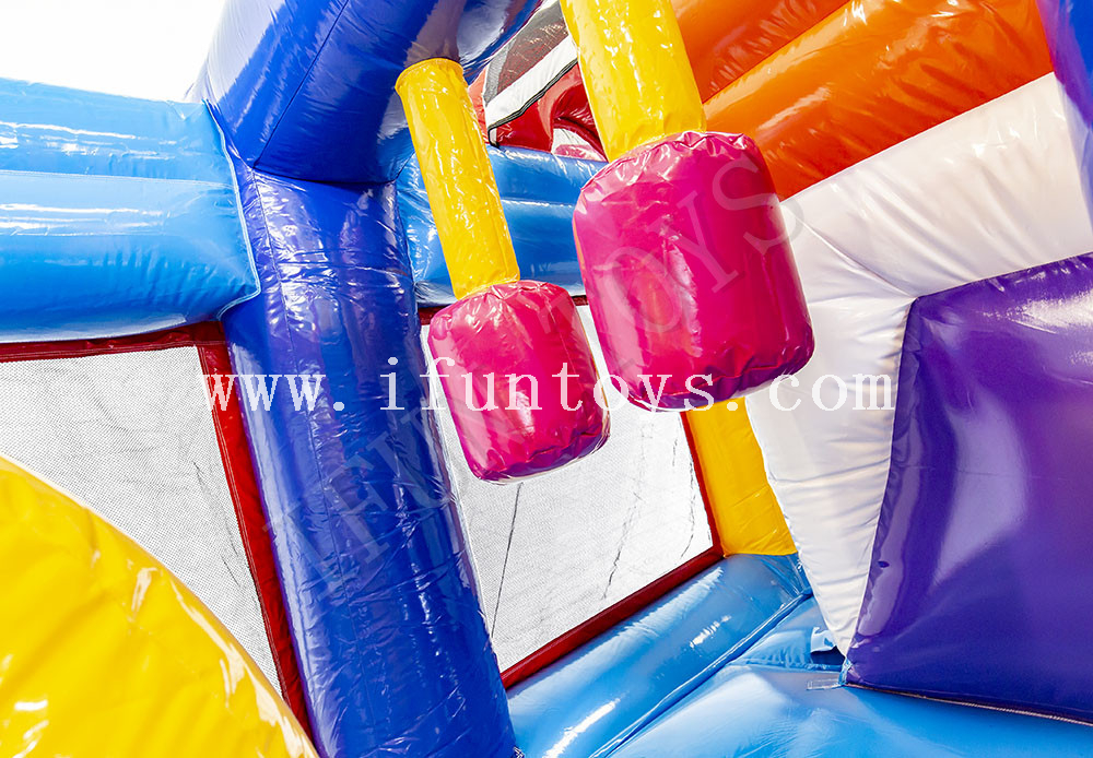 Inflatable Flamingo Bouncer Combo / Outdoor Inflatable Bouncing Castle / Jumping House with Slide for Kids