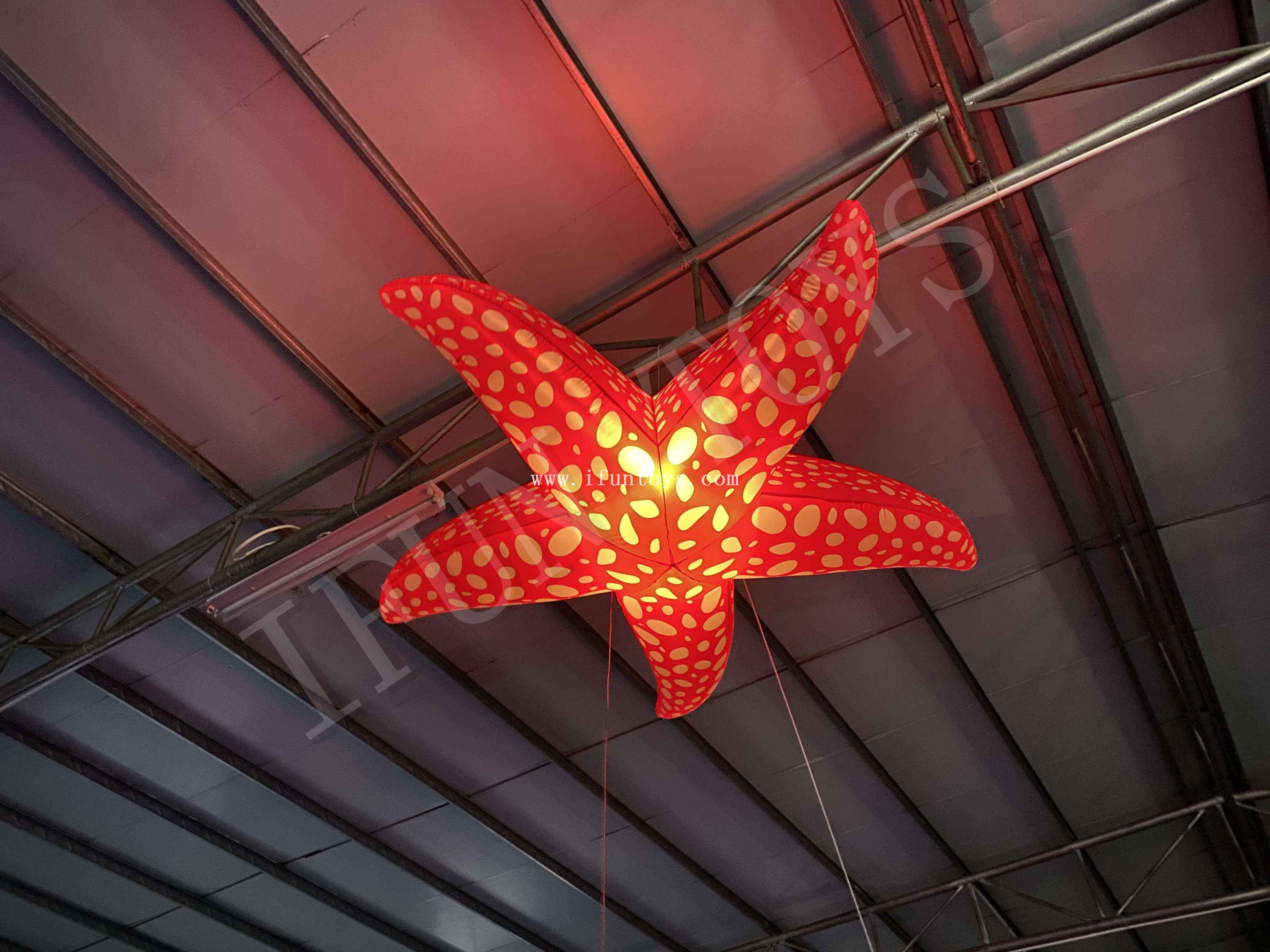 Inflatable Starfish Balloon / LED Lighting Inflatable Sea Animal Ceiling Decoration for Party