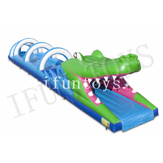 Crocodile Belly Theme Inflatable Slip N Slide / Summer Water Slide for Kids and Adults