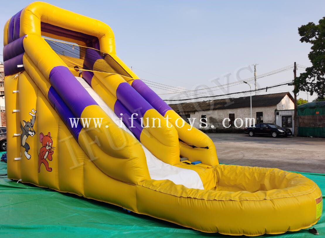 Tom And Jerry Theme Inflatable Water Slide with Pool / Playground Slide for Kids
