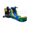 Inflatable Tiki Bouncy Slide / Palm Tree Inflatable Moonwalk Jungle Bounce House