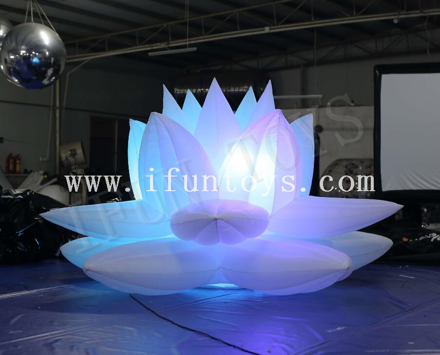 Giant Inflatable Lotus Flower / LED Light Ground Flower for Garden Decoration 