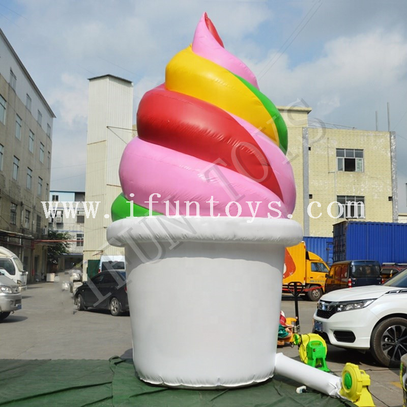Customized Inflatable Ice Cream Cone with Air Blower for Outdoor Advertising