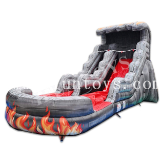 Commercial Grade Large Fire N Ice Backyard Inflatable Water Slide with Pool for Sale