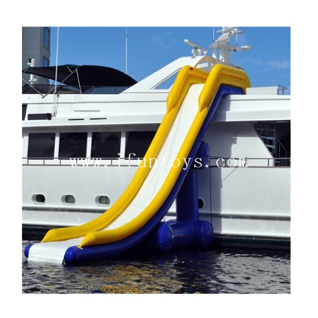 Water Park Inflatable Yacht Slide / Inflatable Dock Slide / Inflatable Floating Water Slide for Boat