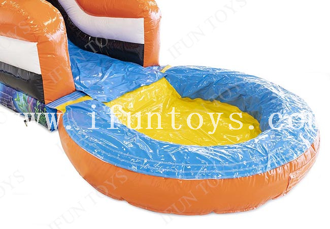 Seaworld Inflatable Waterslide with Swimming Pool / Golden Fish Backyard Water Slide for Kids