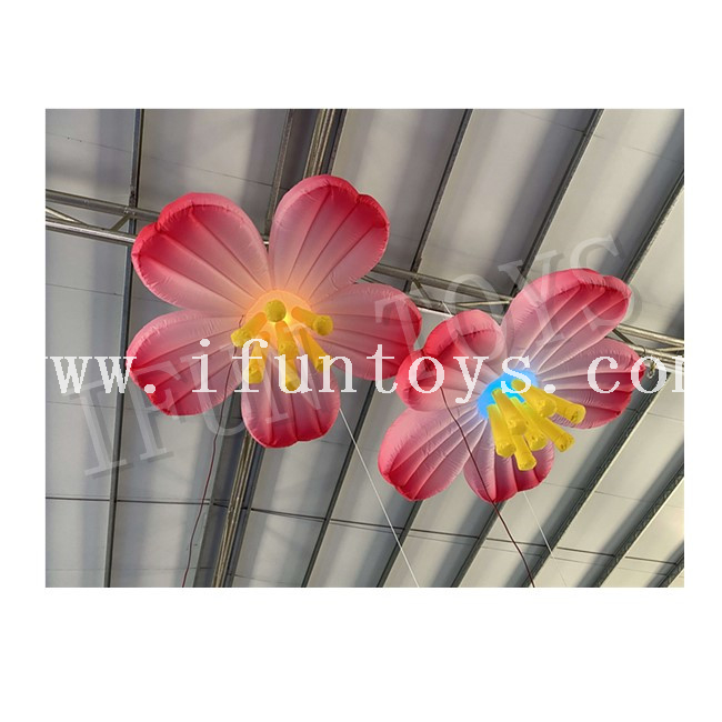 Ceiling Decoration Inflatable Plum Flower / Hanging Flower with LED Light for Party