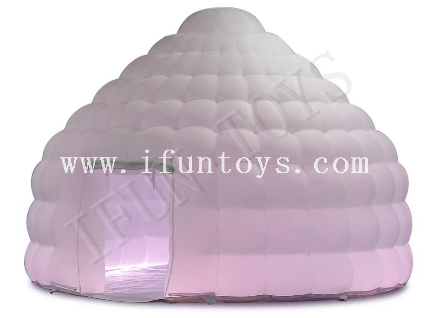 LED Light Inflatable Dome Tent / Inflatable Yurt Tent for Outdoor Camping