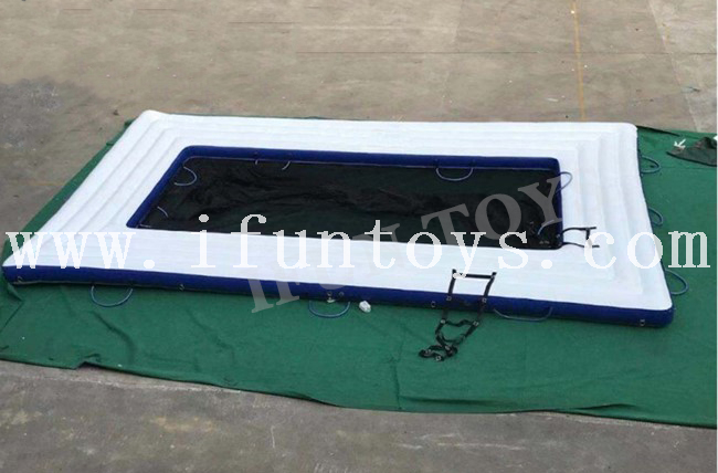 Water Play Equipment Floating Inflatable Swimming Pool Inflatable Yacht Ocean Pool with Net / Inflatable Sea Pool for Boat