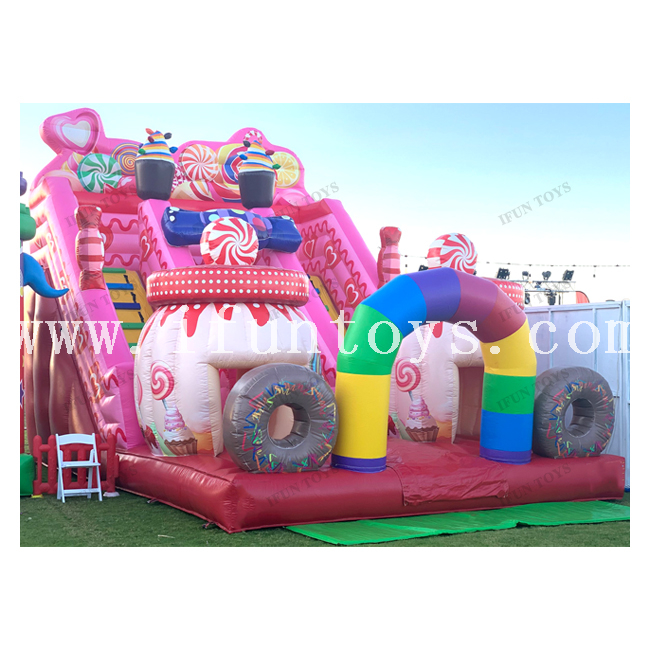 Giant Inflatable Candy Slide / Inflatable Trampoline Slide / Bouncer Slide Combo for Kids and Adults