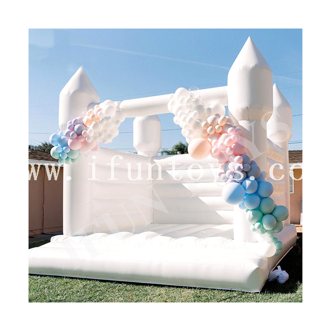 Kids Party Rental Inflatable White Bouncer Jumping Water Slide Combo Bounce Castle House Bouncing Slide