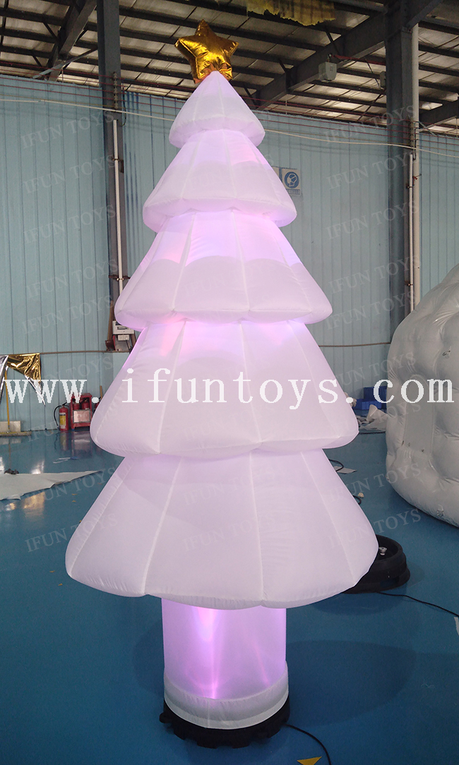 Inflatable LED Lighting Color Change Giant Christmas Tree with Air Blower for Outdoor Decoration