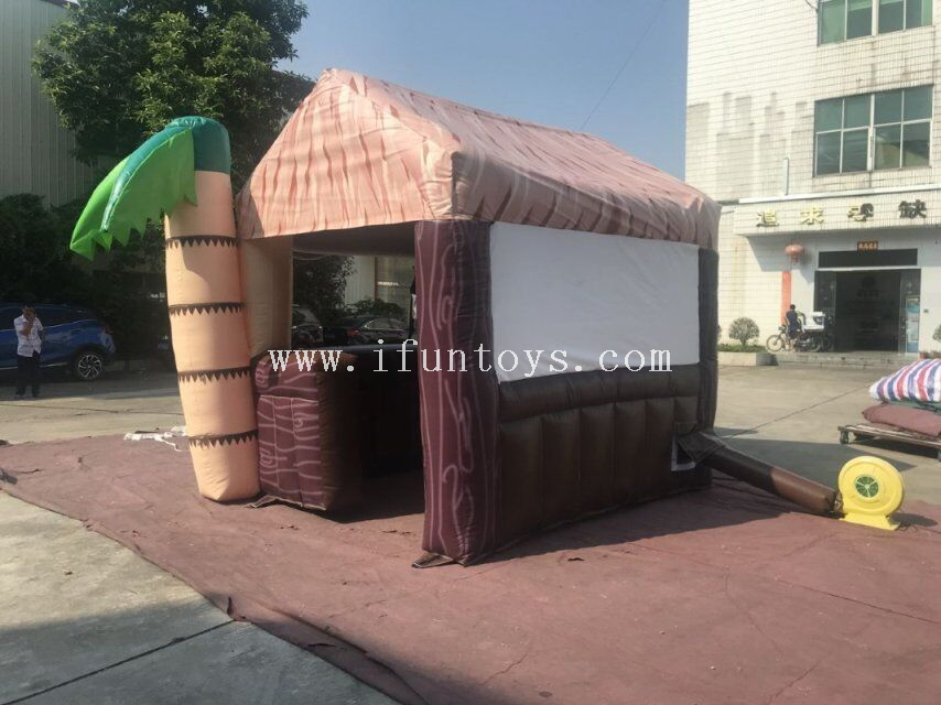 Outdoor inflatable Tiki hut bar/inflatable beach bar tent /inflatable serving bar for rental&sale