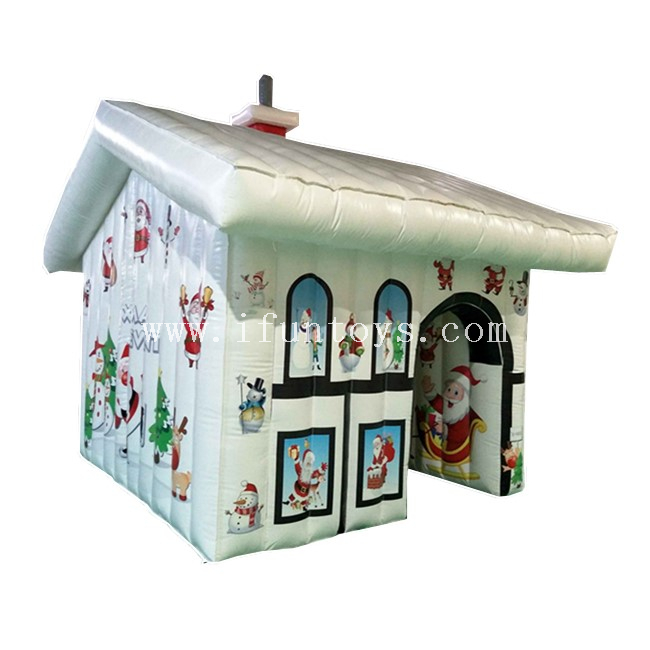 Outdoor Inflatable Christmas House / Inflatable Snowman House / Inflatable Santa Grotto Tent for Christmas Decoration