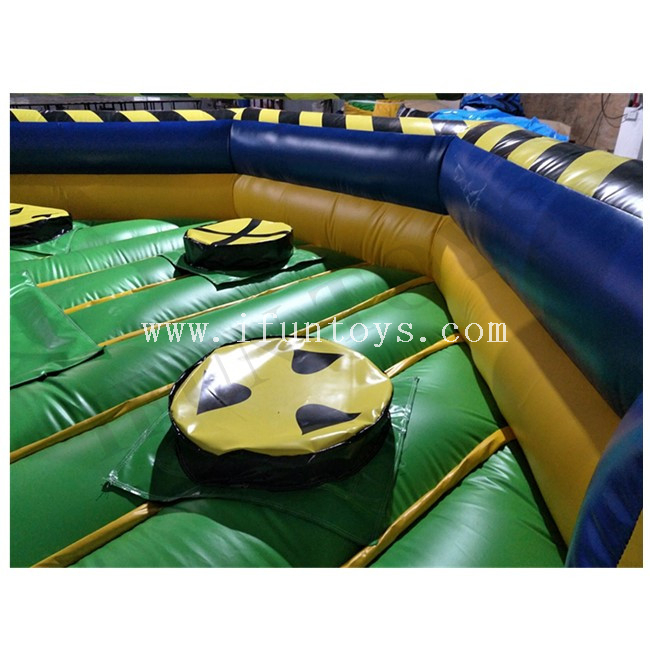 Double Poles Inflatable Meltdown Mechanical Ride Game for 6 Person / Interactive Inflatable Eliminator Game