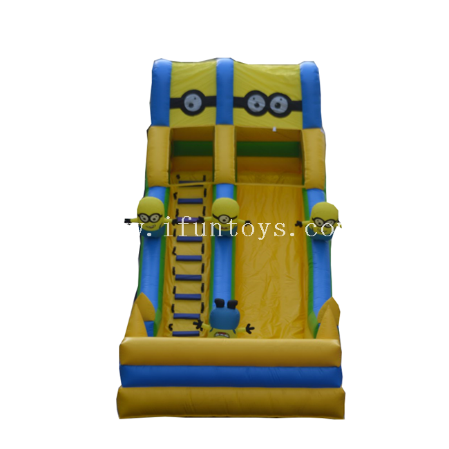 New design commercial inflatable minion slide /inflatable dry slide/Minion Inflatable Trampoline Slide for kids amusement park