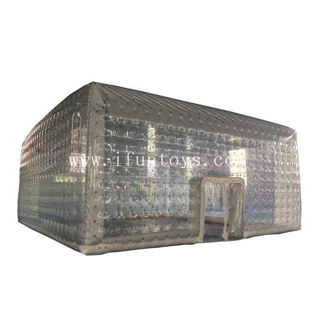 LED lighting inflatable transparent square tent/inflatable clear cube tent for wedding& party &event
