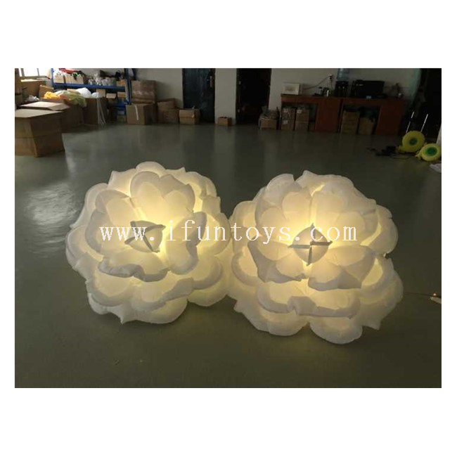 Stage Decoration Inflatable Rose Flower / Inflatable LED Flower Decoration / Inflatable Ground Rose Flower Balloon 