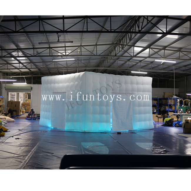 LED Lighting Inflatable Cube Tent for Wedding / Outdoor Inflatable Party Tent / Blow Up Inflatable LED Tent for Sale