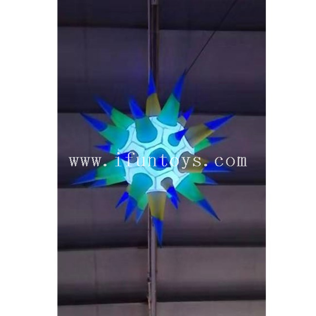 LED Lighting Inflatable Balloon with Spike / Inflatable LED Star Balloon / Inflatable Hanging Led Lighitng Decoration for Event/ Party