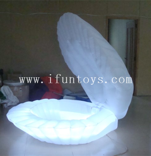 Customized led lighting inflatable stage shell/inflatable seashell /inflatable clamshell cowry for wedding &stage decoration