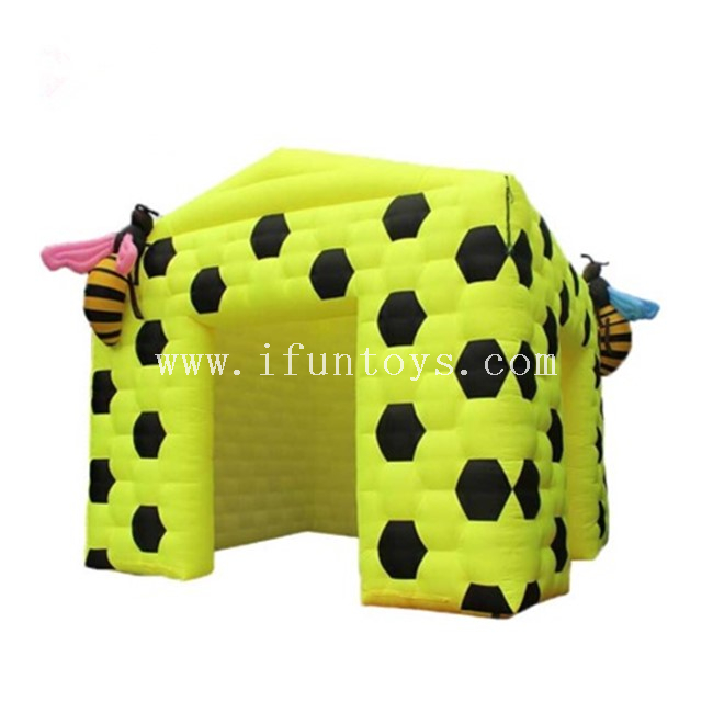 Yellow Honeybee Inflatable Photo Booth / Inflatable Bee Tent / Inflatable Bee House Cube Kiosk for Exhibition
