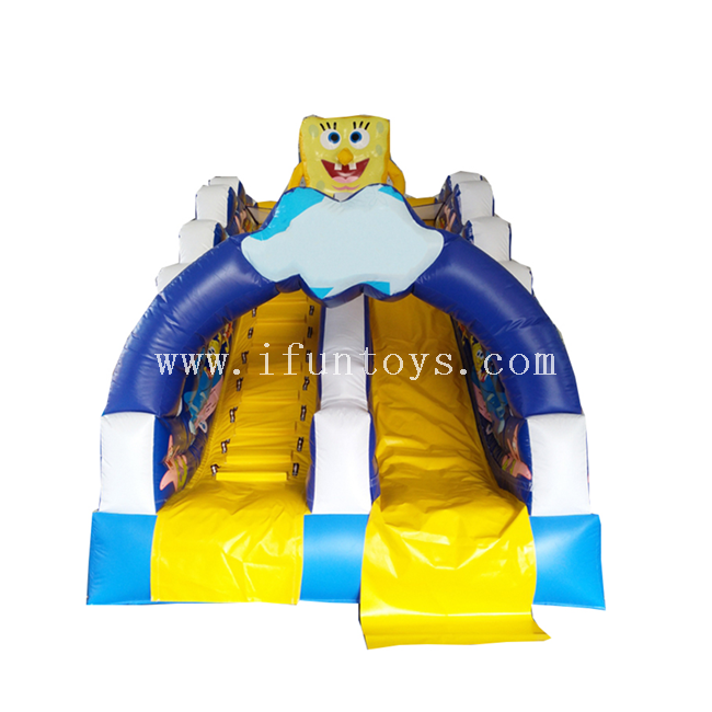 Funny inflatable spongebob squarepants water slide /inflatable dry slide for amusement park 